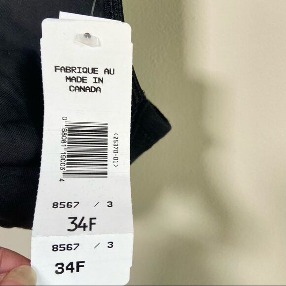 NWT Grenier Lingerie Unlined No Wire High Support Bra Black Size 34F - Picture 9 of 9